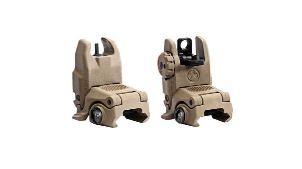 Magpul MBUS Front and Rear Flip Sights Set, Flat Dark Earth, MPIMAG247FDE-KIT1