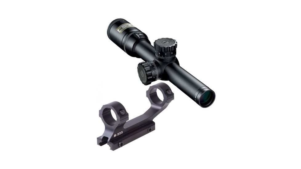 Nikon M-223 1-4x20mm Rifle Scope, Matte Point Blank Reticle w/ Interchangeable Turret 16300 w/ Standard M-223 Mount 16300-KIT2