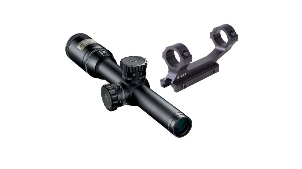 Nikon M-223 1-4x20mm Rifle Scope, Matte BDC 600 Reticle w/ Interchangeable Turret 16301 w/ FREE Nikon M-223 XR Mount 833 w/ Built-in 20-MOA 16301-KIT2