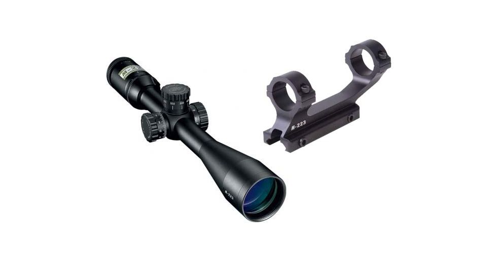 Nikon M-223 4-16x42mm Rifle Scope, BDC 600 Reticle 8493 w/ Nikon M-223 XR Mount 833 w/ Built-in 20-MOA