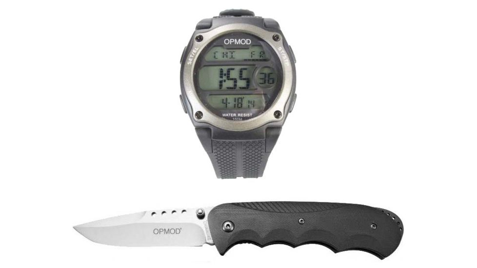 OPMOD Tactical Everyday Watch, Grey w/ Browning OPMOD Folder Knife, Drop Point Blade CS007B-KIT1