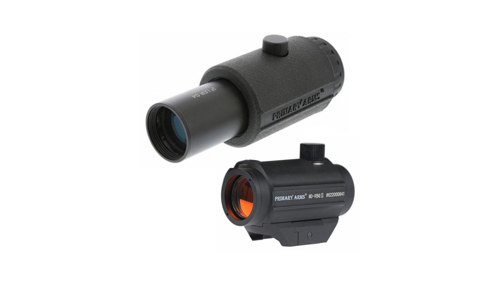 Primary Arms CLxZ Gen II Micro Dot Sight &amp; Base w/PA3XLERGENIV 3x LERGen IV Magnifier &amp; No Mount, Black, MD-RBGII-KIT2