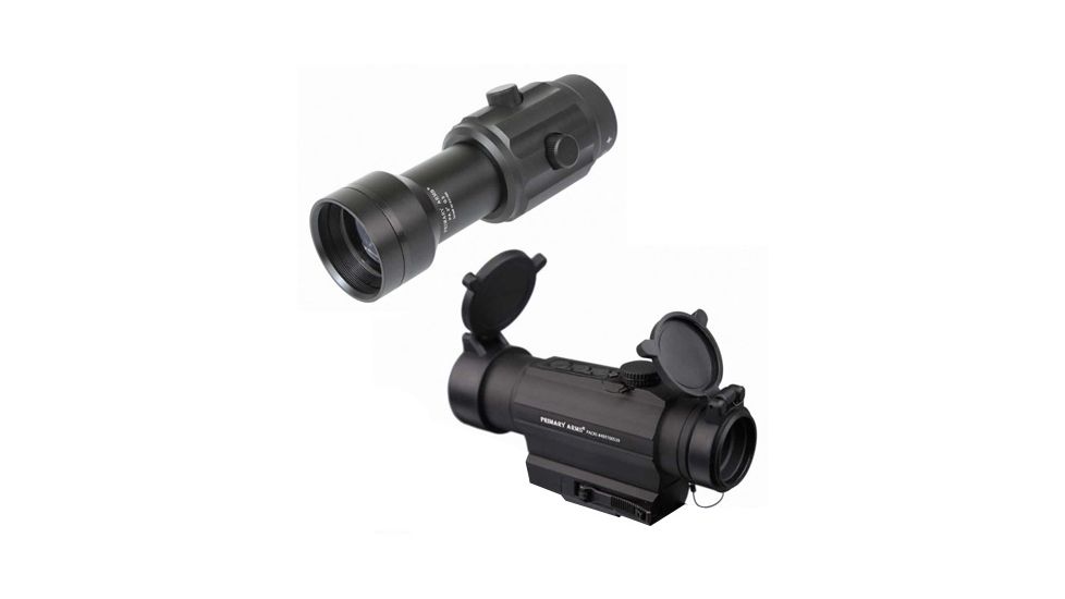 Primary Arms SLx Red Dot Sight w/integrated AR height QD mount w/ 3X Red Dot Magnifier GEN III