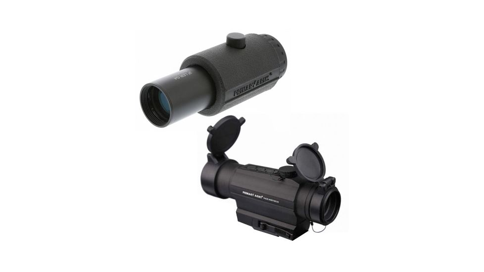 Primary Arms SLx Red Dot Sight w/integrated AR height QD mount w/ 3X LER Red Dot Magnifier Gen IV