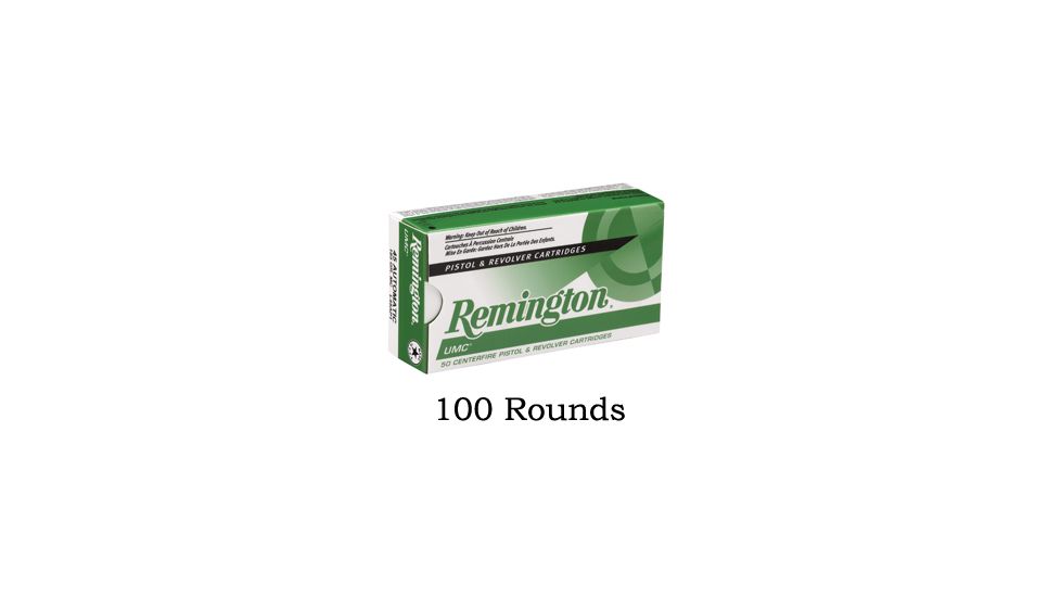 100 Rounds of Remington UMC 40 S&amp;W 180 Grain Metal Case REML40SW3-KIT1