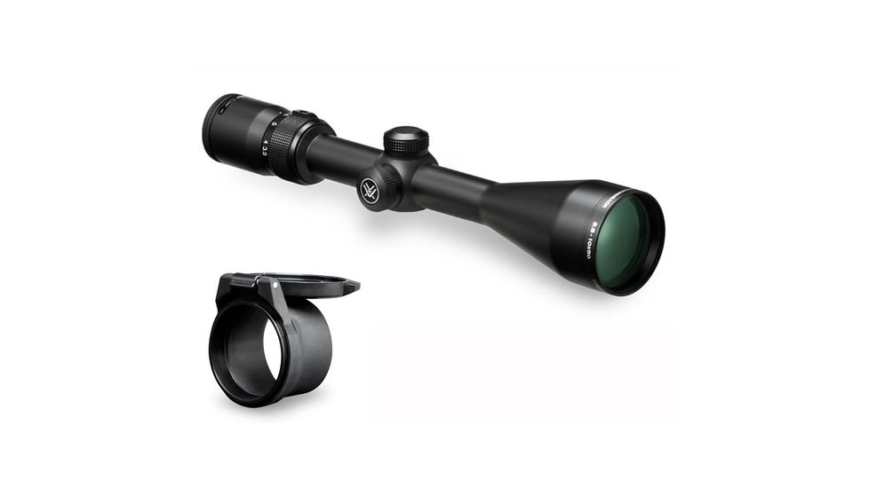 Vortex Diamondback 3.5-10x50 mm Rifle Scope, 1 in Tube, Second Focal Plane, Black, Hard Anodized, Non-Illuminated Dead-Hold BDC Reticle, MOA Adjustment, w/ Vortex Defender Flip Cap, DBK-03-BDC-KIT1