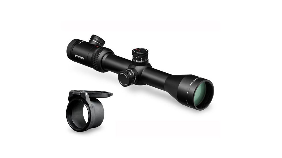 Vortex Viper PST 2.5-10x44 Rifle Scope w/Vortex Defender Flip Cap Objective Lens 44,48-53 mm, Black O-44