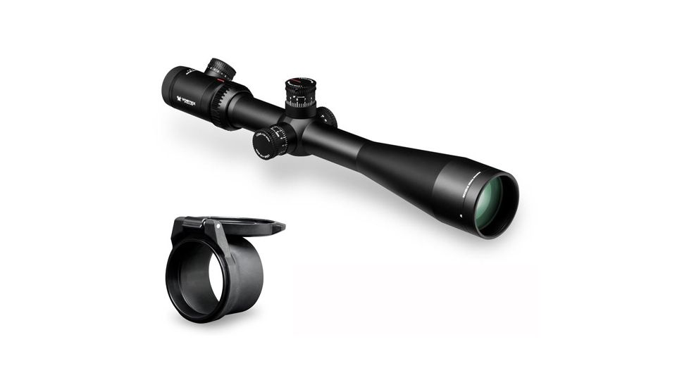 Vortex Viper PST 6-24x50 Rifle scopes + Vortex Defender Flip Cap Objective Lens 50 (55-59 mm), Black O-50 PST-624S1-A-KIT1
