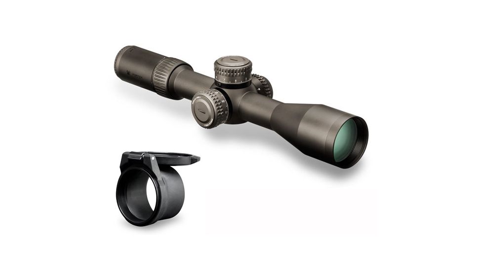 Vortex Razor HD Gen II 3-18x50mm Rifle Scope w/EBR-2C MRAD Reticle,Stealth Shadow Black RZR-31802 + Vortex Defender Flip Cap Objective Lens 50 (55-59 mm), Black O-50 RZR-31802-KIT1