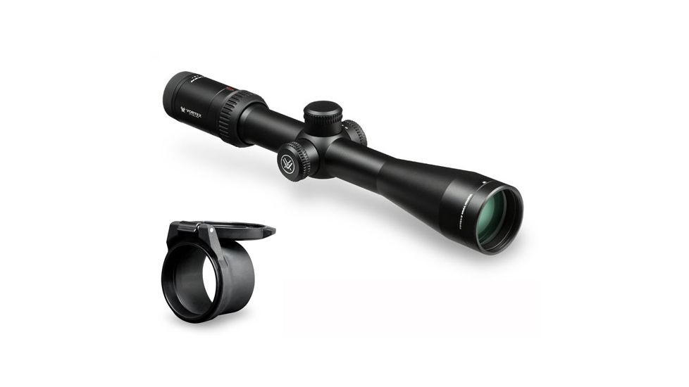 Vortex Viper HS 4-16x44 mm Rifle Scope, 30 mm Tube, Second Focal Plane, Black, Hard Anodized, Non-Illuminated Dead-Hold BDC Reticle, MOA Adjustment, w/ Vortex Defender Flip Cap, VHS-4305-KIT1
