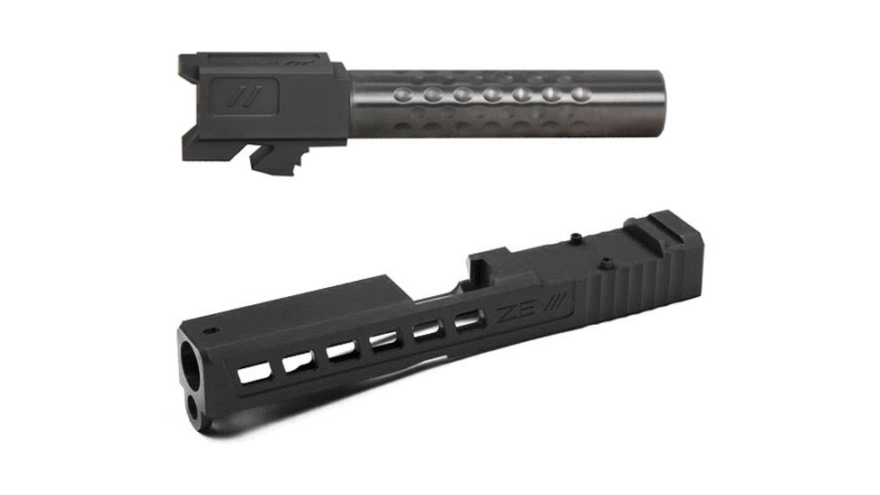 Zev Technologies ZEV Dimpled Barrel For Glock 19 9mm 4 Inch Barrel Stainless Steel Finish w/ ZEV Technologies Dragonfly Complete Gen 3 Pistol Slide,Black G19 Absolute Cowitness w/RMR Cover Plate BPI-BBL-19-D-KIT1
