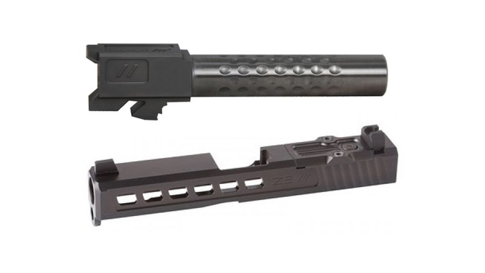 Zev Technologies ZEV Dimpled Barrel For Glock 19 9mm 4 Inch Barrel Stainless Steel Finish w/ ZEV Technologies Dragonfly Complete Gen 4 Pistol Slide,Black G19 Absolute Cowitness w/RMR Cover Plate BPI-BBL-19-D-KIT3