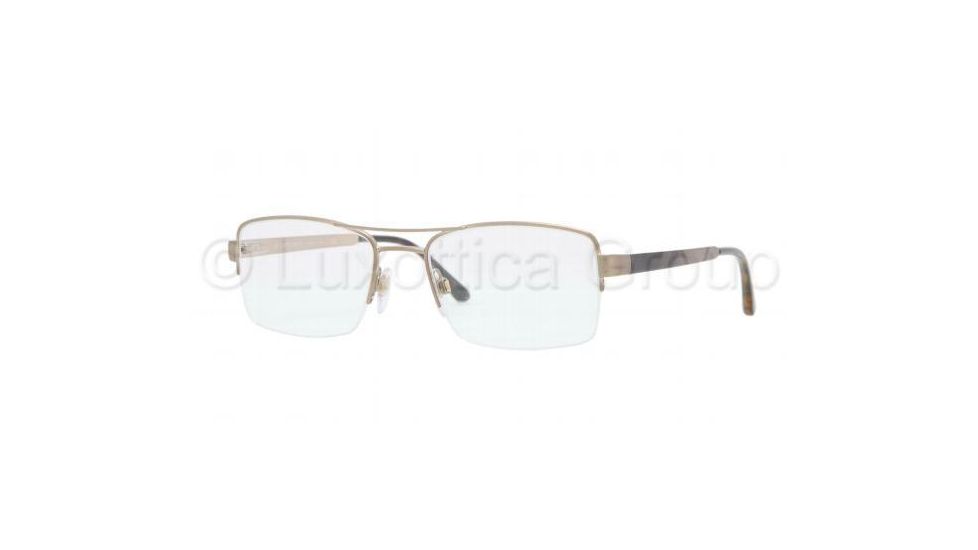 Burberry BE1240 Bifocal Prescription Eyeglasses 1167-5218 - Brushed Burberry Gold Frame, Demo Lens Lenses