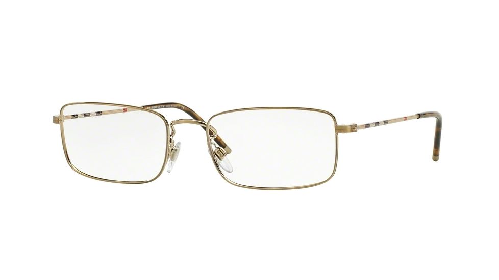 Burberry BE1274 Single Vision Prescription Eyeglasses 1167-55 - Brushed Light Gold Frame