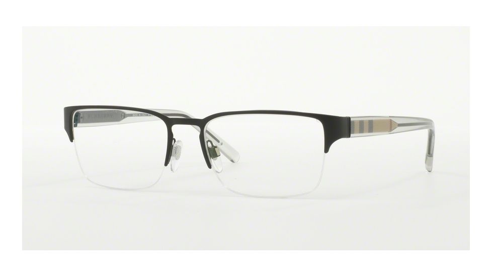 Burberry BE1297 Single Vision Prescription Eyeglasses 1007-54 - Matte Black Frame