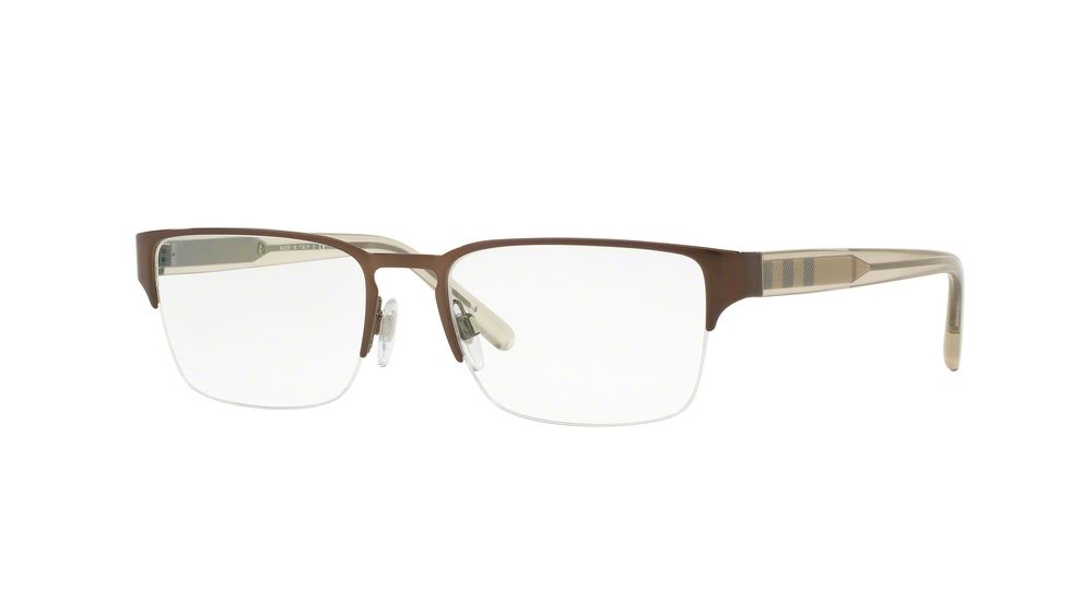 Burberry BE1297 Single Vision Prescription Eyeglasses 1212-54 - Brushed Brown Frame