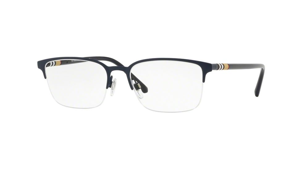 Burberry BE1323 Progressive Prescription Eyeglasses, 54mm, Matte Blue, BE1323-1261-54-PRO