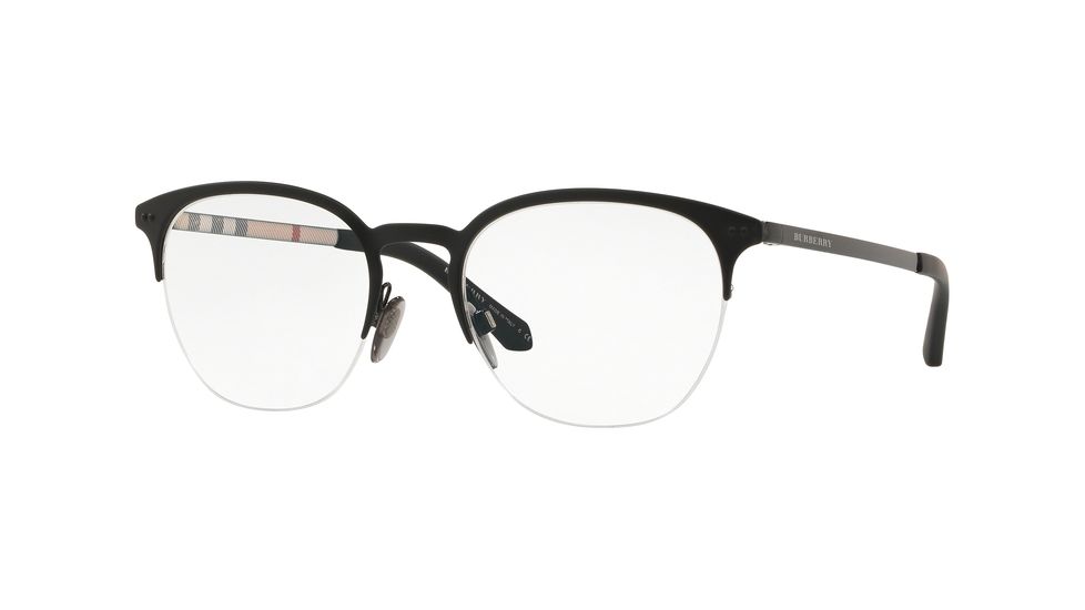 Burberry BE1327 Prescription Eyeglasses, 53mm, Black / Matte Black, BE1327-1272-53-SV