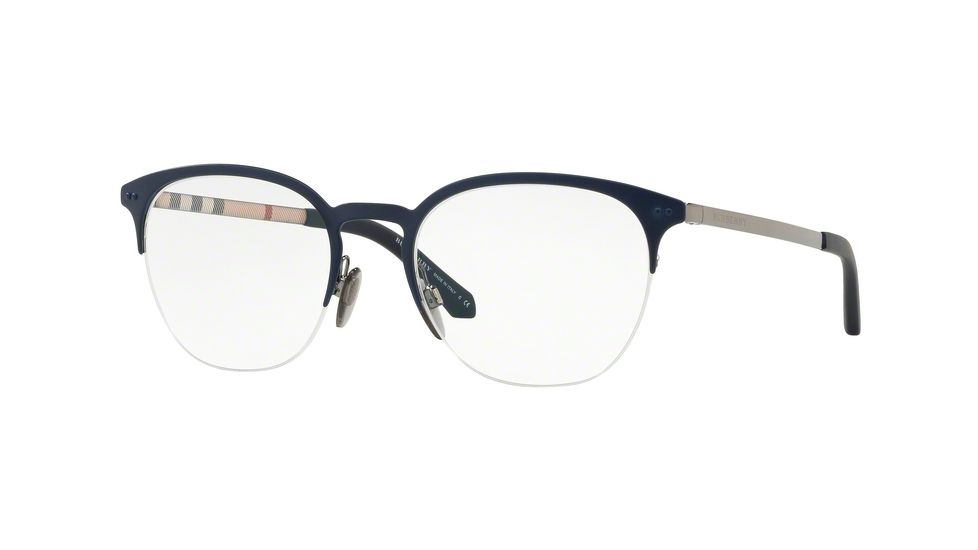 Burberry BE1327 Prescription Eyeglasses 1274-53 - Gunmetal/matte Blue Frame