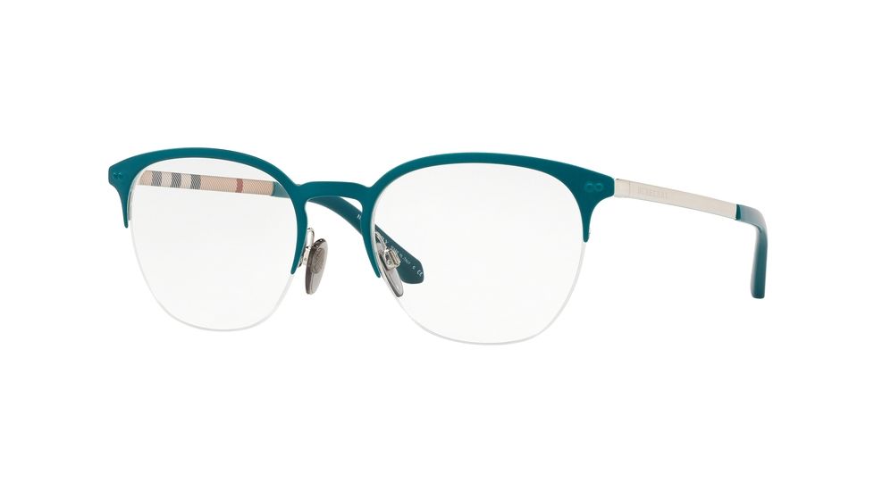 Burberry BE1327 Prescription Eyeglasses 1275-53 - Silver/matte Blue Frame