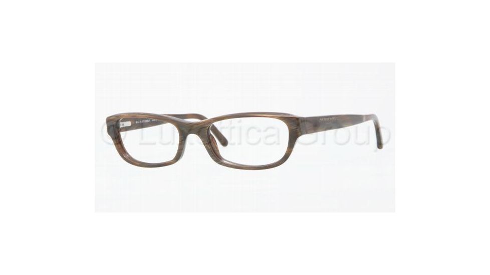Burberry BE2096 Single Vision Prescription Eyewear 3022-5117 - Brown Horn Striped 