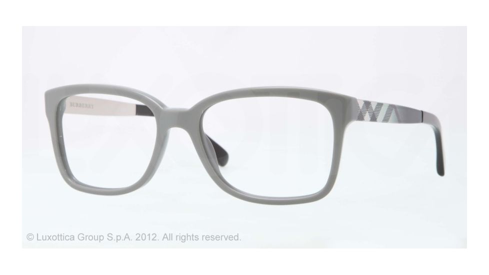 Burberry BE2143 Progressive Prescription Eyeglasses 3371-53 - Gray Frame, Demo Lens Lenses