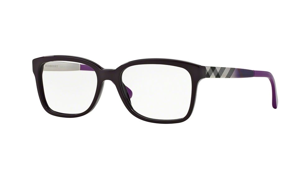 Burberry BE2143 Progressive Prescription Eyeglasses 3400-53 - Violet Frame, Demo Lens Lenses