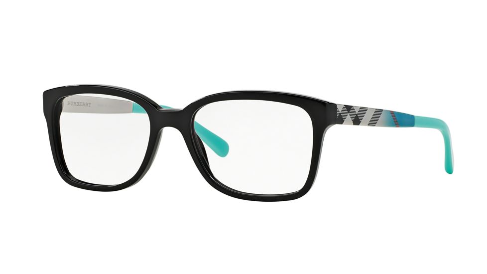 Burberry BE2143 Progressive Prescription Eyeglasses 3001-55 - Black Frame, Demo Lens Lenses