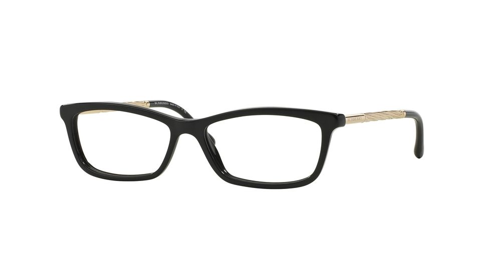 Burberry BE2190 Single Vision Prescription Eyeglasses 3001-52 - Black Frame