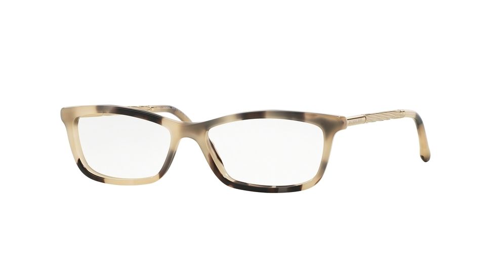 Burberry BE2190 Single Vision Prescription Eyeglasses 3501-52 - Light Horn Frame