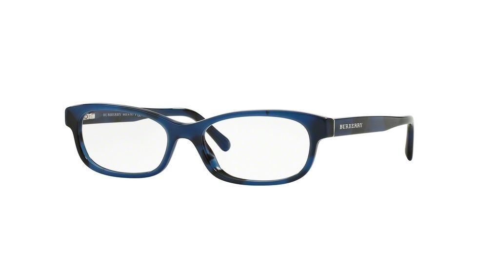 Burberry BE2202F Single Vision Prescription Eyeglasses 3546-54 - Spotted Blue Frame
