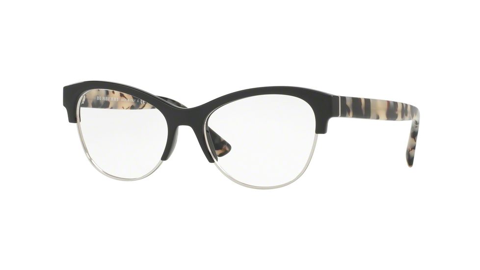 Burberry BE2235 Single Vision Prescription Eyeglasses 3609-53 - Black Frame
