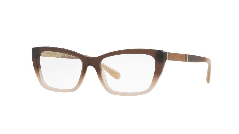 Burberry BE2236F Progressive Prescription Eyeglasses 3607-54 - Brown Gradient Matte Pink Frame