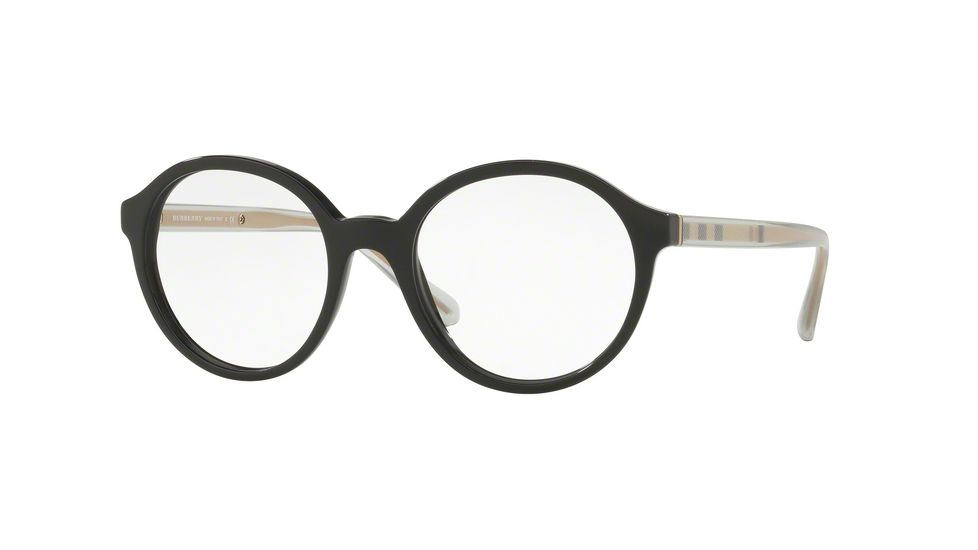 Burberry BE2254 Single Vision Prescription Eyeglasses 3001-51 - Black Frame