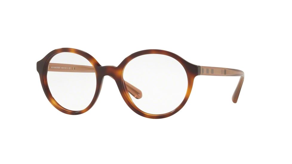 Burberry BE2254 Single Vision Prescription Eyeglasses 3316-49 - Light Havana Frame