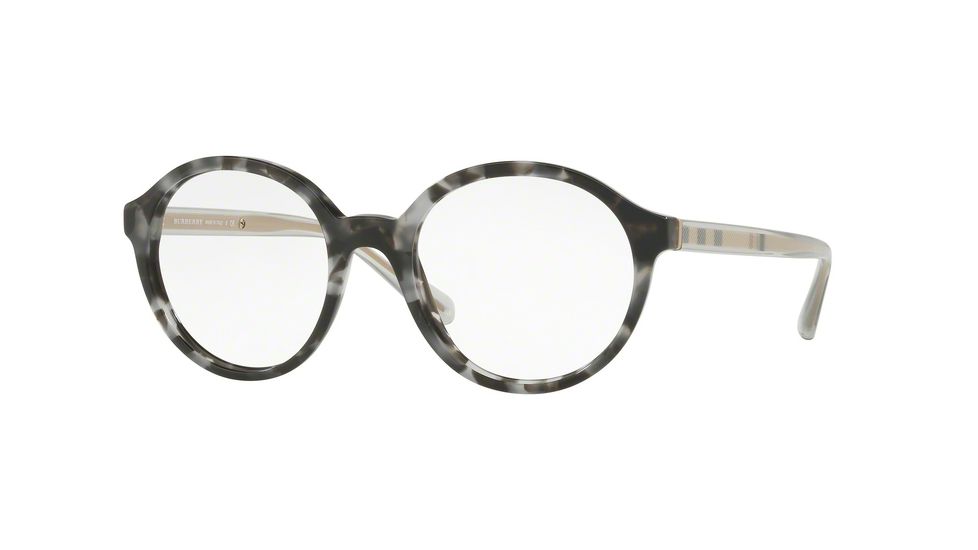 Burberry BE2254 Single Vision Prescription Eyeglasses 3533-49 - Grey Havana Frame