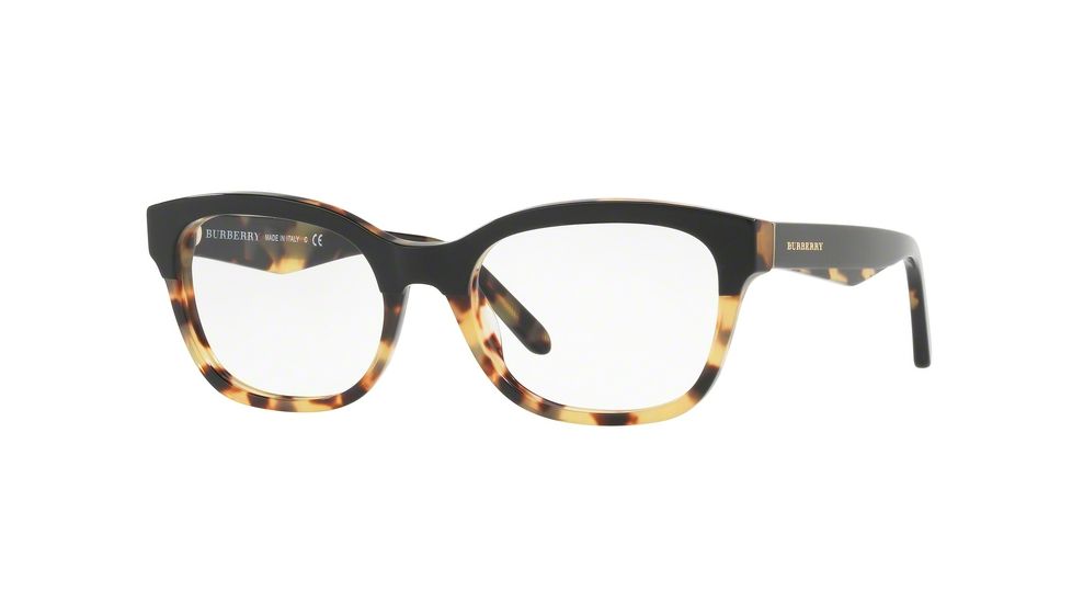 Burberry BE2257F Bifocal Prescription Eyeglasses 3649-53 - Top Black On Havana Frame