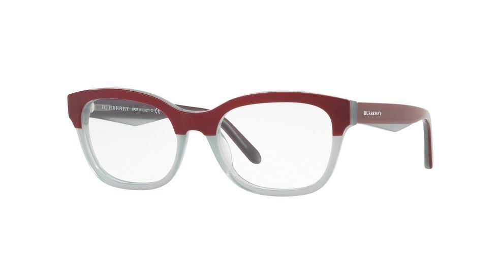 Burberry BE2257F Bifocal Prescription Eyeglasses 3653-53 - Top Bordeaux On Grey Frame