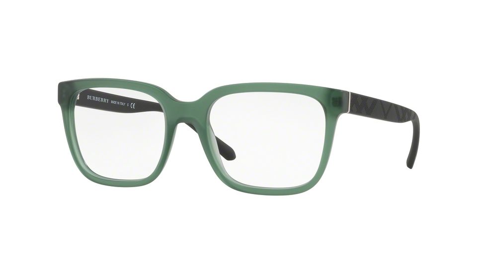 Burberry BE2262F Single Vision Prescription Eyeglasses 3700-55 - Matte Green Frame