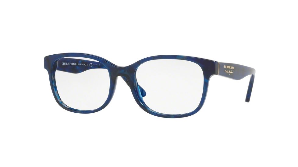 Burberry BE2263F Progressive Prescription Eyeglasses 3686-53 - Blue Havana Frame