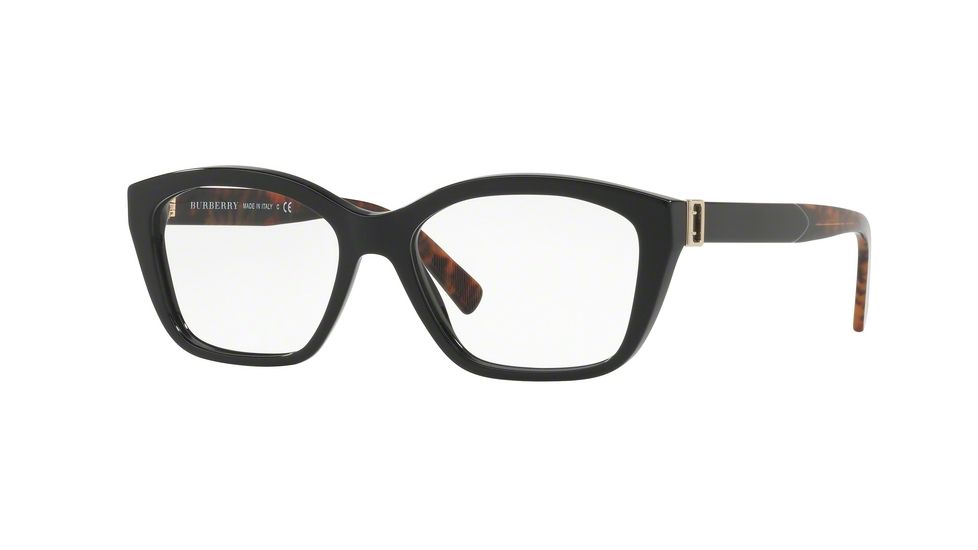 Burberry BE2265 Single Vision Prescription Eyeglasses, 51mm, Black, BE2265-3683-51-SV