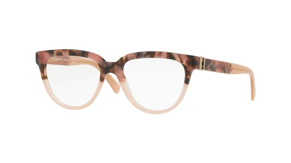 Burberry BE2268 Single Vision Prescription Eyeglasses 3678-51 - Brown Havana/pink Frame