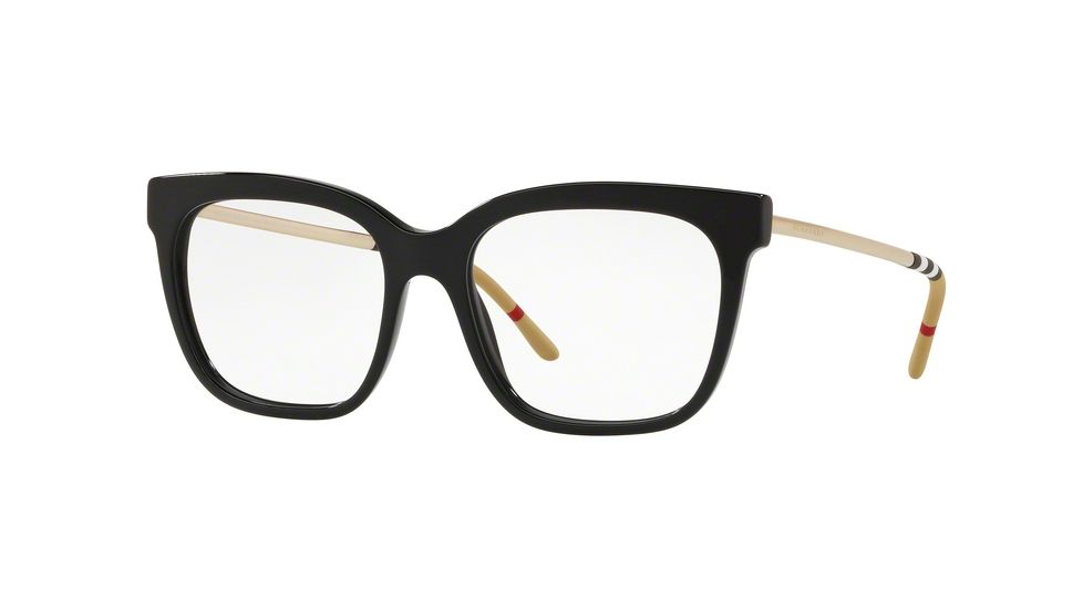 Burberry BE2271 Single Vision Prescription Eyeglasses 3001-52 - Black Frame
