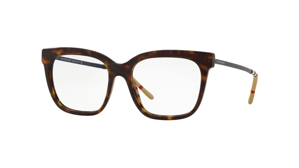 Burberry BE2271 Single Vision Prescription Eyeglasses, 52mm, Dark Havana, BE2271-3002-52-SV