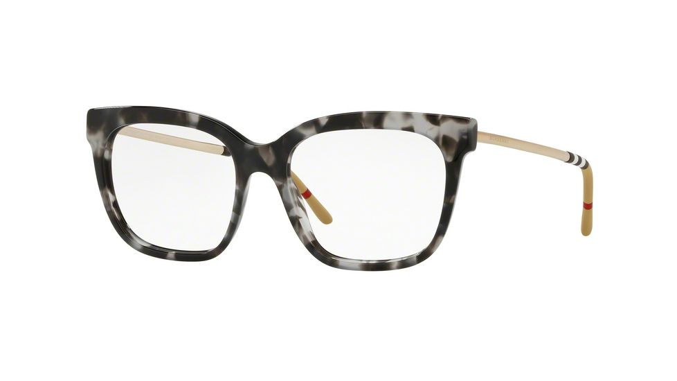 Burberry BE2271 Single Vision Prescription Eyeglasses, 52mm, Grey Havana, BE2271-3533-52-SV
