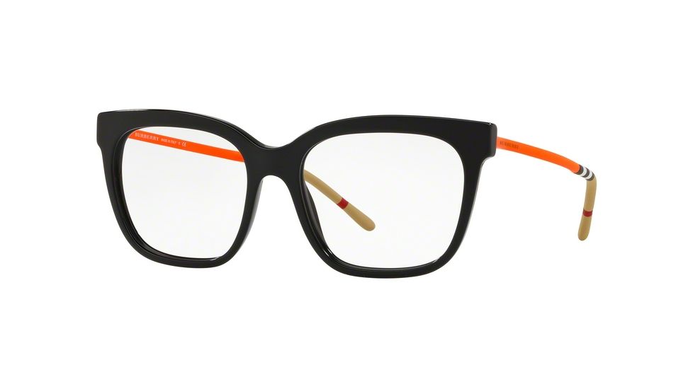 Burberry BE2271 Single Vision Prescription Eyeglasses 3717-52 - Black Frame