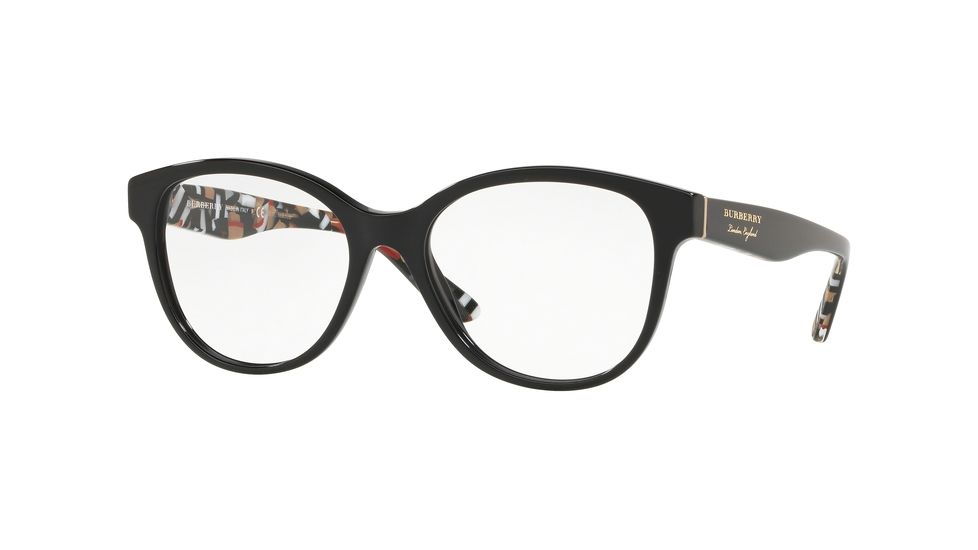 Burberry BE2278 Prescription Eyeglasses, 52mm, Black, BE2278-3735-52-SV