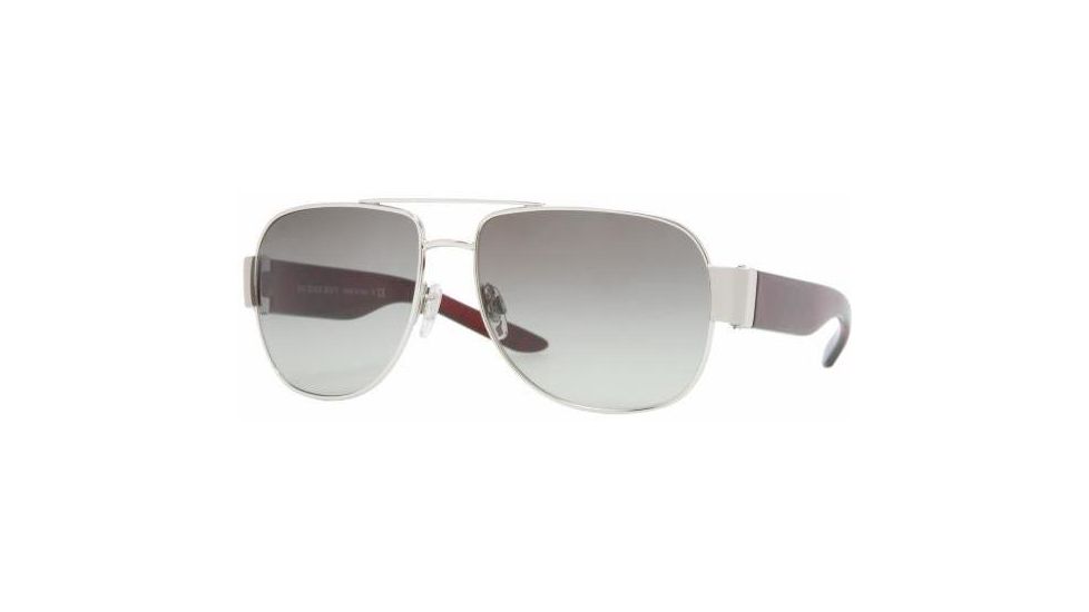 Burberry BE3042 Progressive Sunglasses, Silver Frame / 57 mm Prescription Lenses, 100511 5715