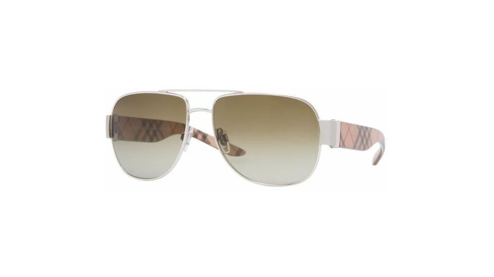 Burberry BE3042 Progressive Sunglasses - Silver Brown Gradient Frame / 57 mm Prescription Lenses, 100513-5715