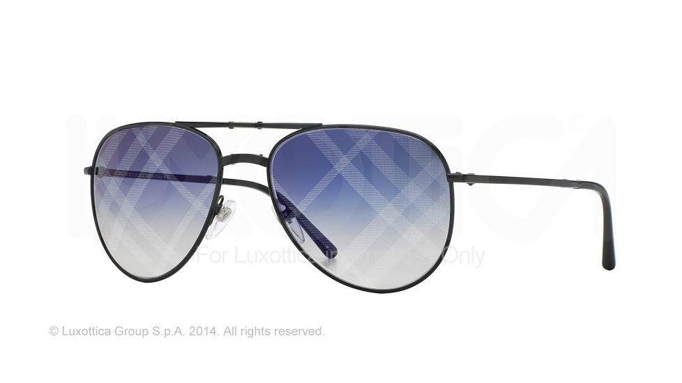 Burberry BE3071 Single Vision Prescription Sunglasses BE3071-1001B2-57 - Lens Diameter 57 mm, Frame Color Black